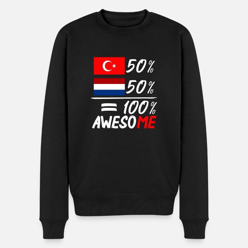 Half Nederlander half Turk - Männer Premium Bio Pullover - Schwarz