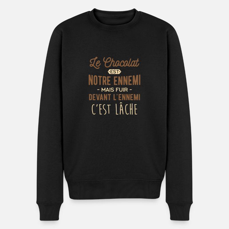 le chocolat notre ennemi - Pull Premium bio Homme - noir