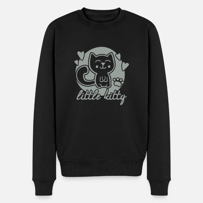 Little Kitty - Männer Premium Bio Pullover - Schwarz