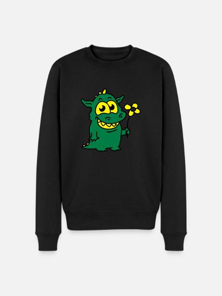 Dragon with Flower - Men's Premium Organic Jumper - black
