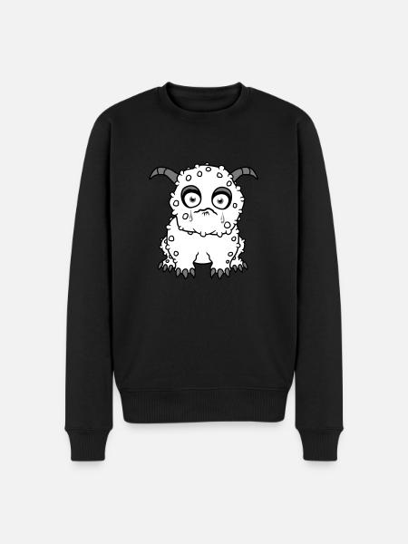 sad little monster cute sweet unhappy - Men's Premium Organic Jumper - black