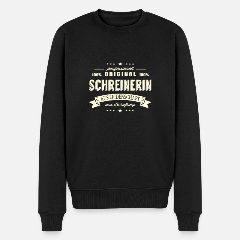 Schreinerin aus Leidenschaft - Männer Premium Bio Pullover - Schwarz