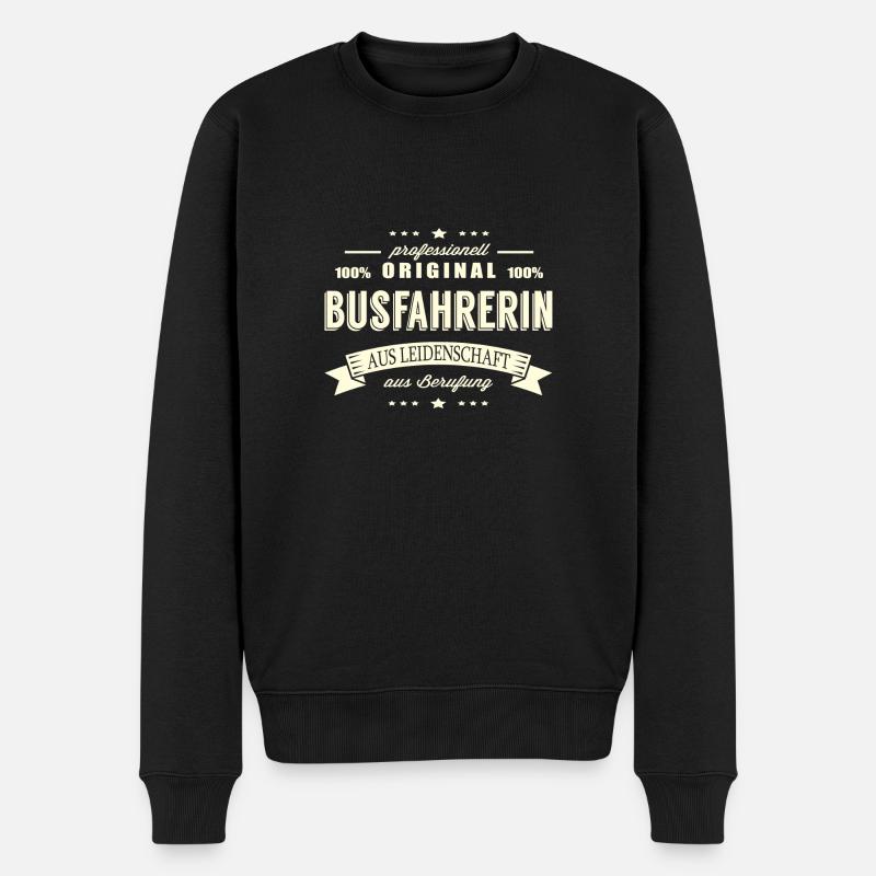 Busfahrerin aus Leidenschaft - Männer Premium Bio Pullover - Schwarz