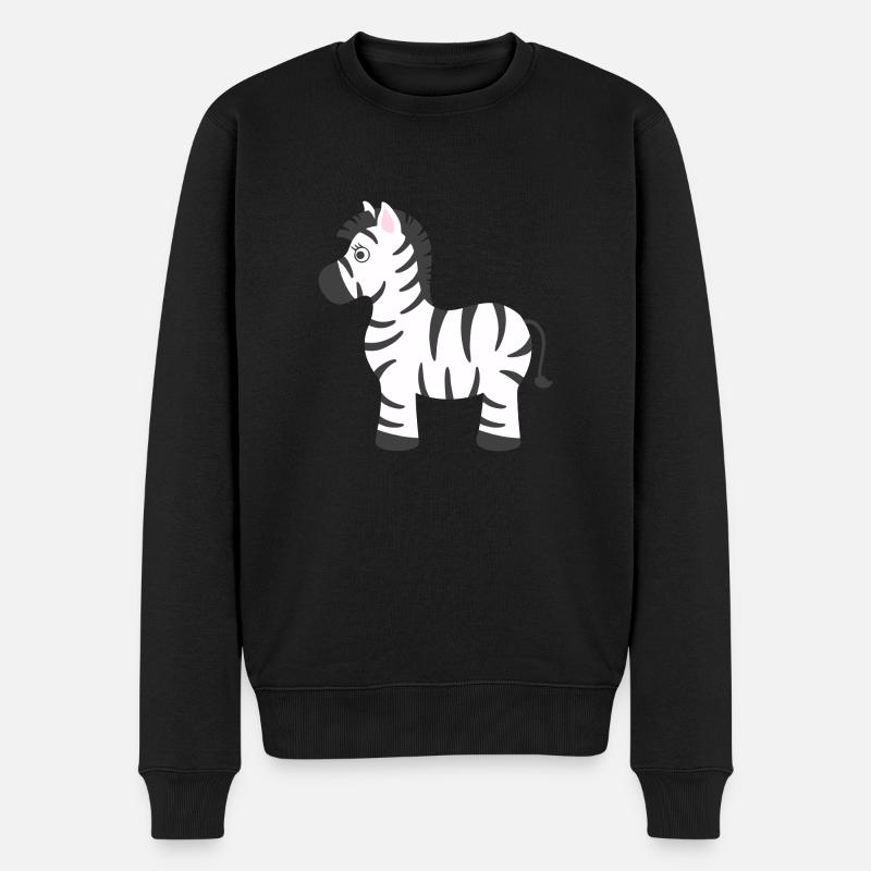 Zebra - Männer Premium Bio Pullover - Schwarz