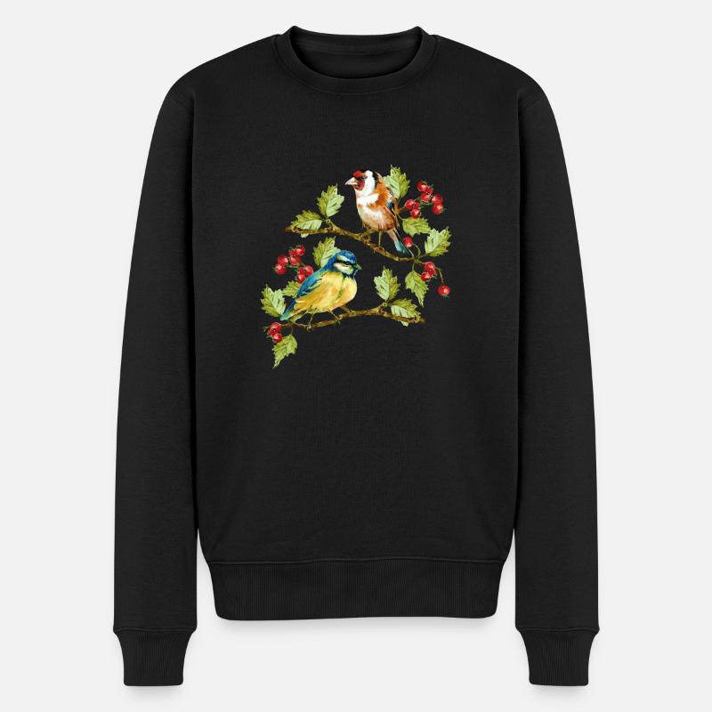 Die Vögel - Männer Premium Bio Pullover - Schwarz