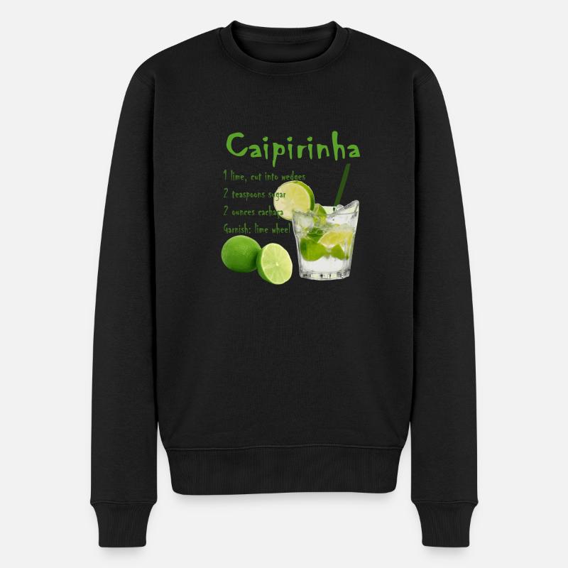 Caipirinha Cocktail - Männer Premium Bio Pullover - Schwarz