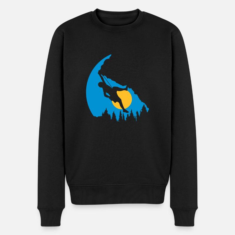 Arbres Silhouette Grimpante au Soleil - Pull Premium bio Homme - noir