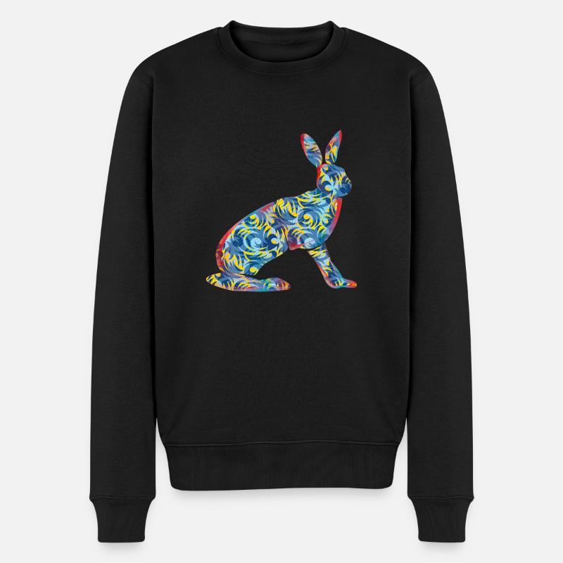 Hase - Männer Premium Bio Pullover - Schwarz