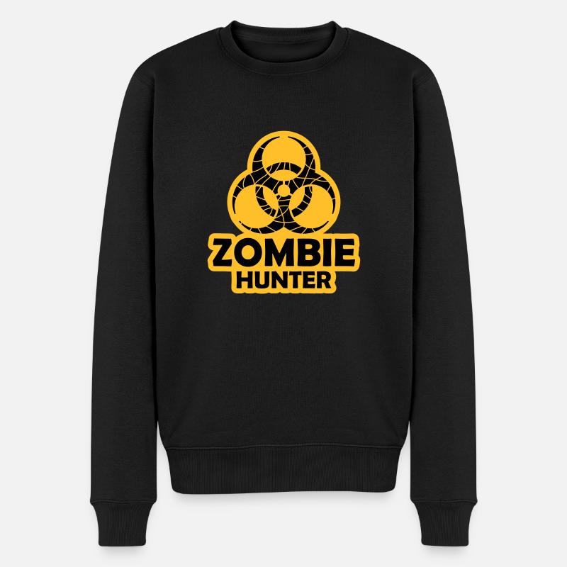 zombie hunter Halloween Zitat - Männer Premium Bio Pullover - Schwarz
