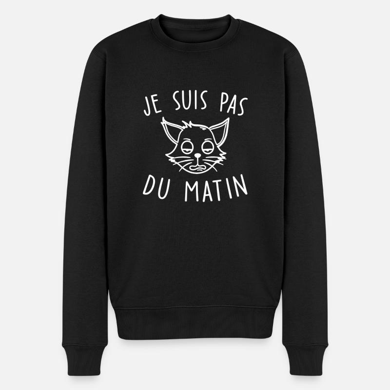 je suis pas du matin - Pull Premium bio Homme - noir