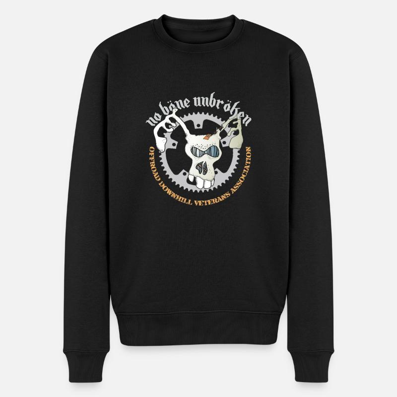 No Bone Unbroken Offroad Dowhill MTB - Männer Premium Bio Pullover - Schwarz