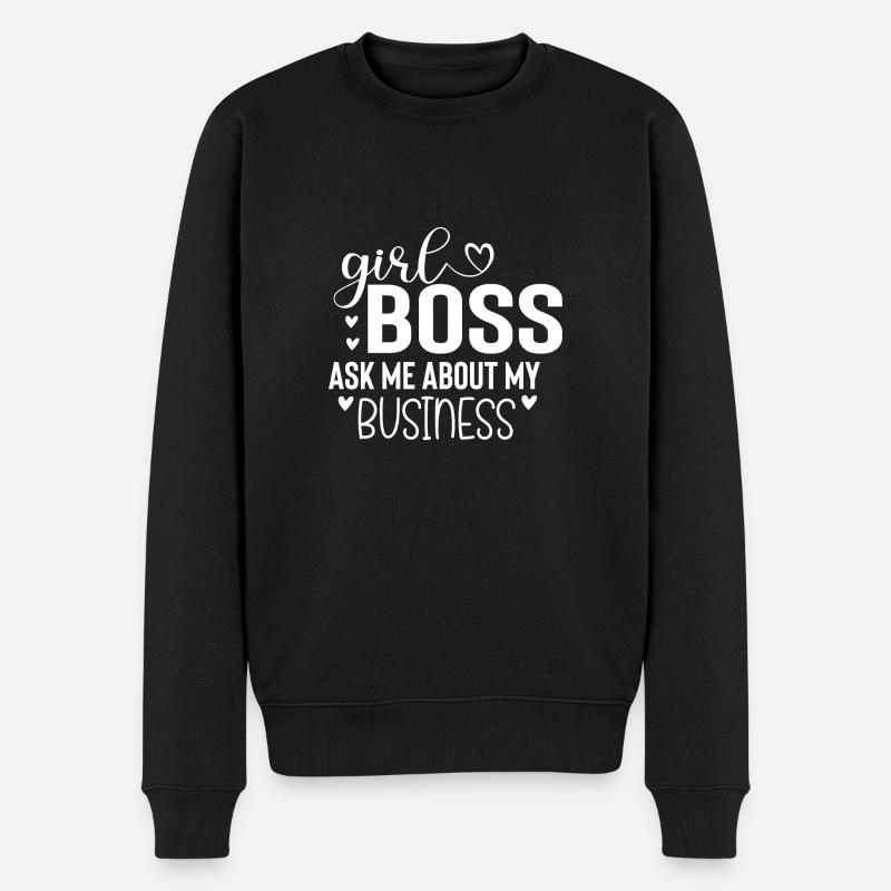 Chefin - Männer Premium Bio Pullover - Schwarz