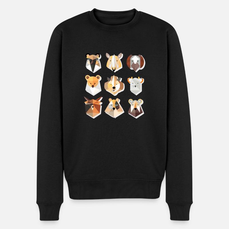 Animaux géométriques - Pull Premium bio Homme - noir