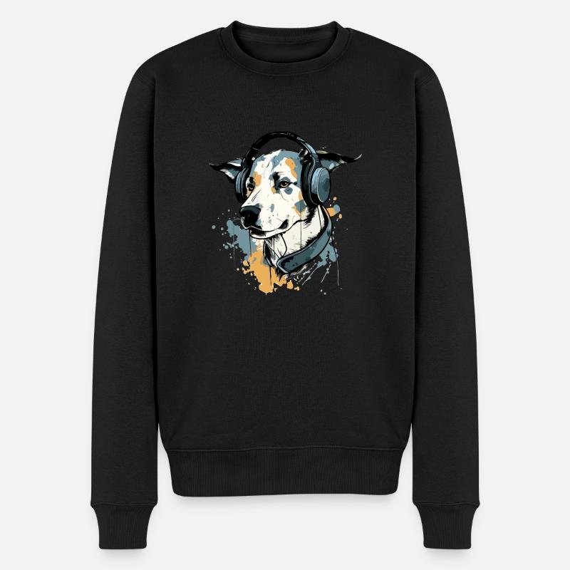 Jay le chien audiophile - Pull Premium bio Homme - noir