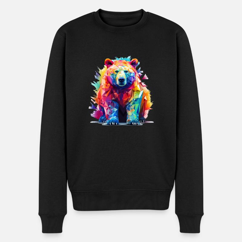 Ours blanc - Pull Premium bio Homme - noir