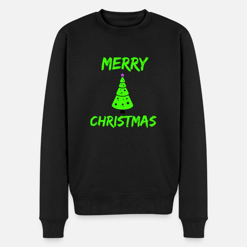 merry christmas - Männer Premium Bio Pullover - Schwarz