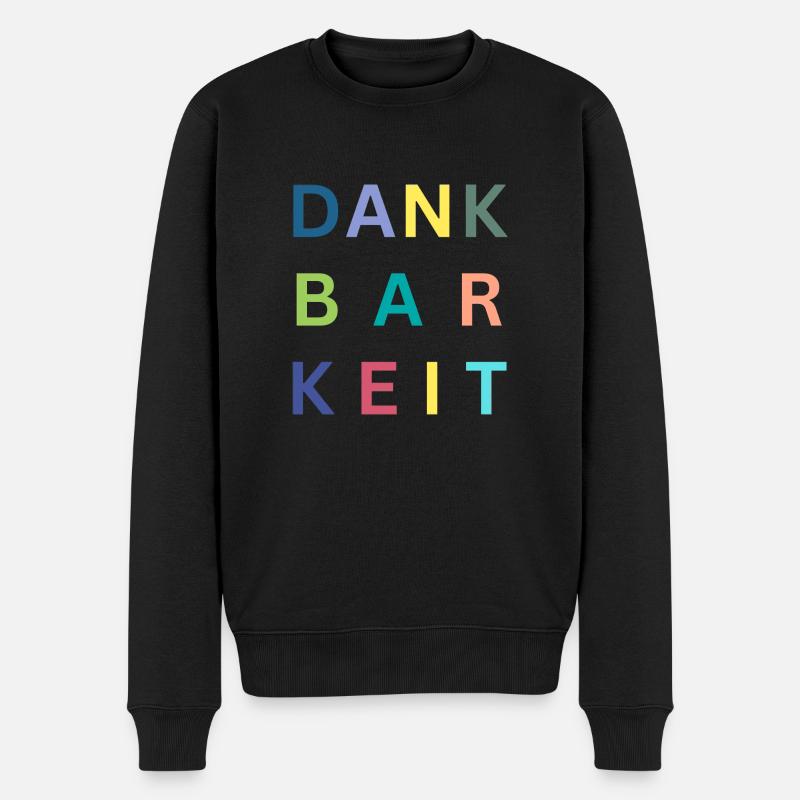 Dankbarkeit - Männer Premium Bio Pullover - Schwarz
