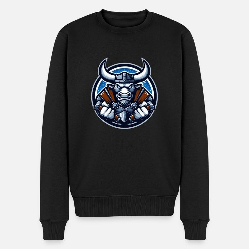 Wikinger Blaues Füllhorn - Männer Premium Bio Pullover - Schwarz