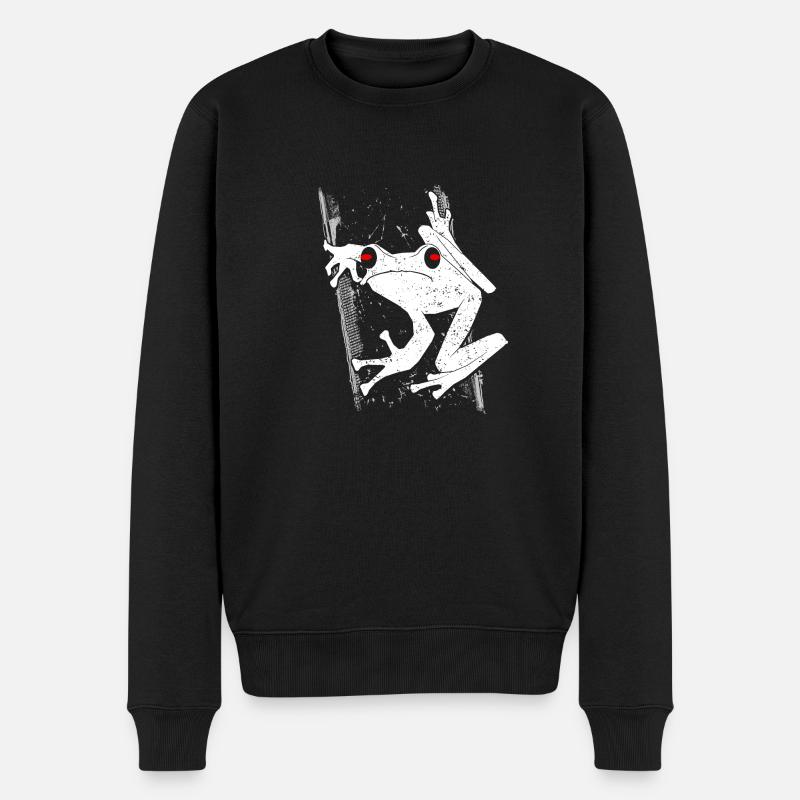 Frosch - Männer Premium Bio Pullover - Schwarz