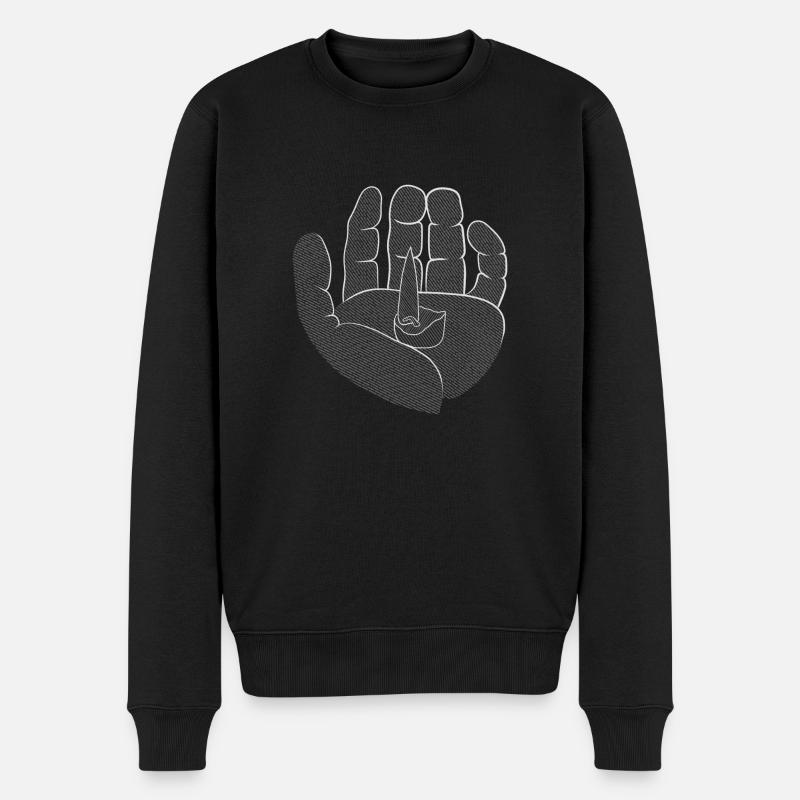 Kerze in der Hand - Männer Premium Bio Pullover - Schwarz