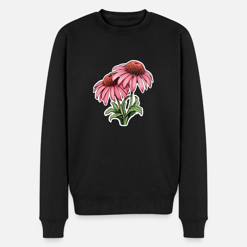Échinacée 2 Fleurs - Pull Premium bio Homme - noir