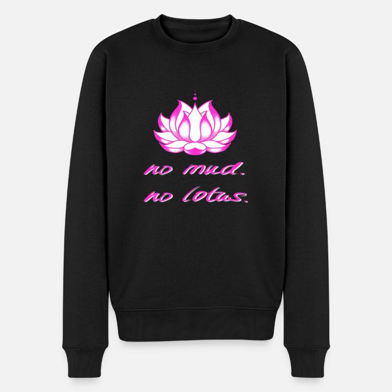 Lotosblume - Männer Premium Bio Pullover - Schwarz