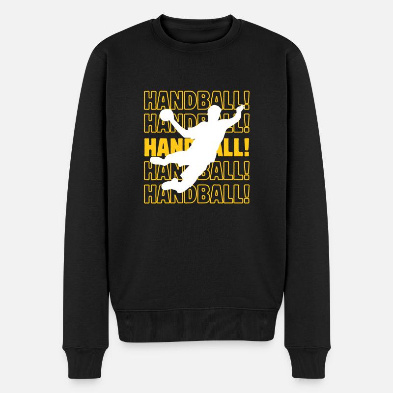 Handball Handball Handball - Männer Premium Bio Pullover - Schwarz
