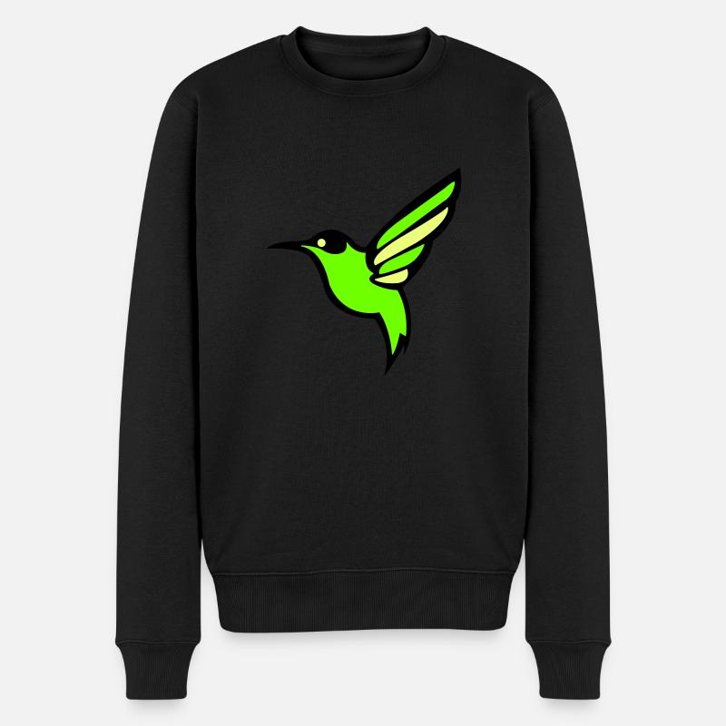 kolibri vogel silhouette - Männer Premium Bio Pullover - Schwarz