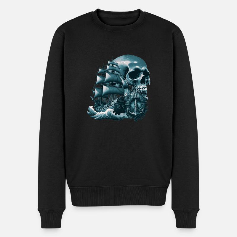 Piraten - Männer Premium Bio Pullover - Schwarz
