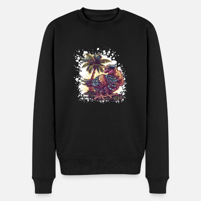 Truthan Insel Palme - Männer Premium Bio Pullover - Schwarz