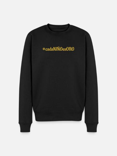 #cadaNIÑOesORO - Spanish lettering - Men's Premium Organic Jumper - black
