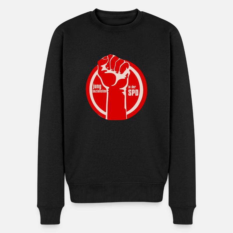 Jusos klassisch Hoodie - Männer Premium Bio Pullover - Schwarz