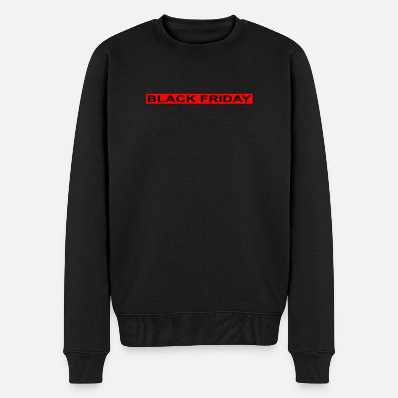 Black Friday red stripe - Men's Premium Organic Jumper - black