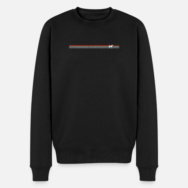 Silhouette de chien sur rayures - Pull Premium bio Homme - noir