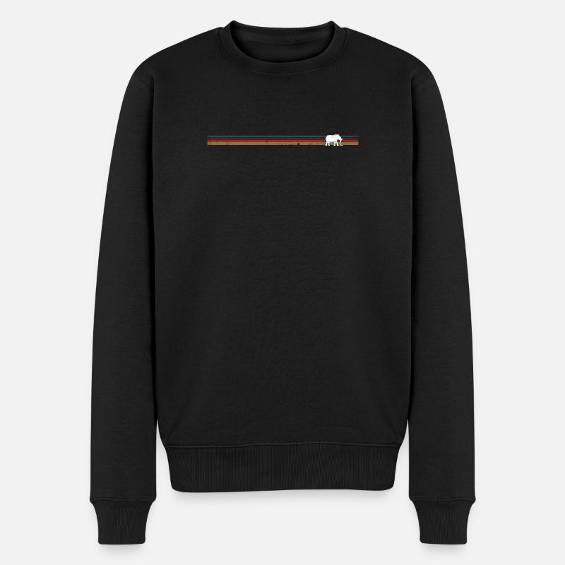 Retro-Elefant - Männer Premium Bio Pullover - Schwarz