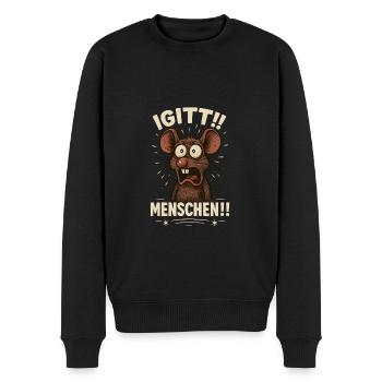 Yuck, I hate people, disgust - Men's Premium Organic Jumper - black - Front - Nico (187cm)