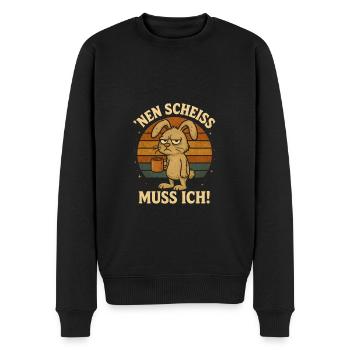 Lustiger Hase Büro Arbeit Job Spruch Chef - Männer Premium Bio Pullover - Schwarz - Vorne - Nico (187cm)