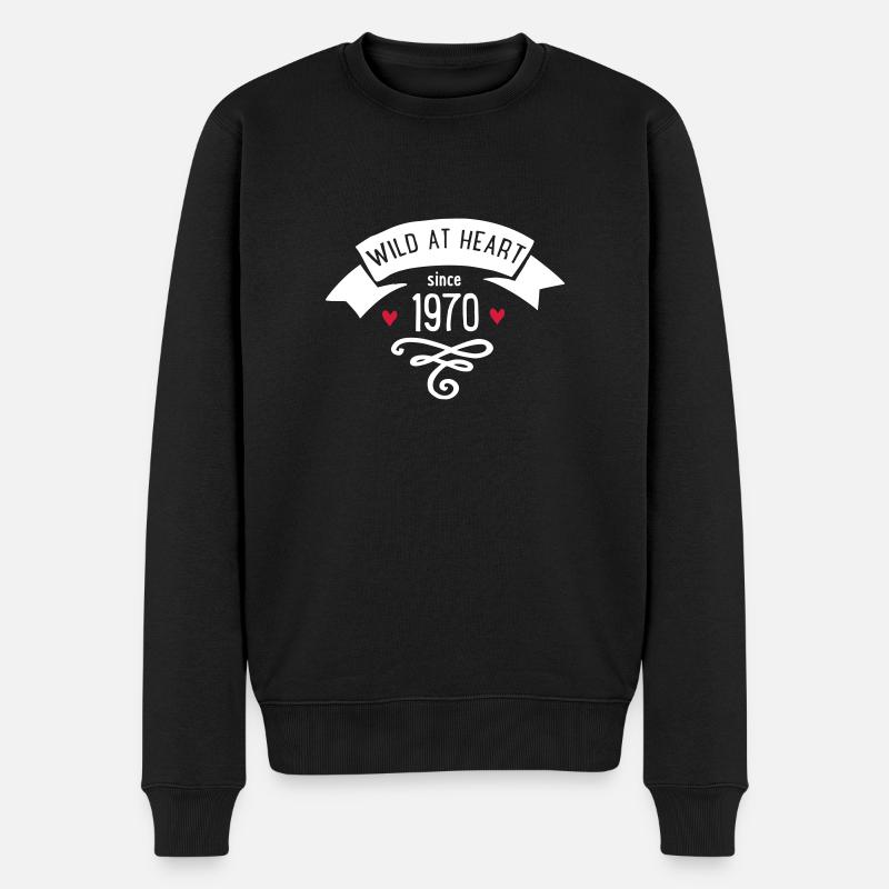 1970 - Männer Premium Bio Pullover - Schwarz