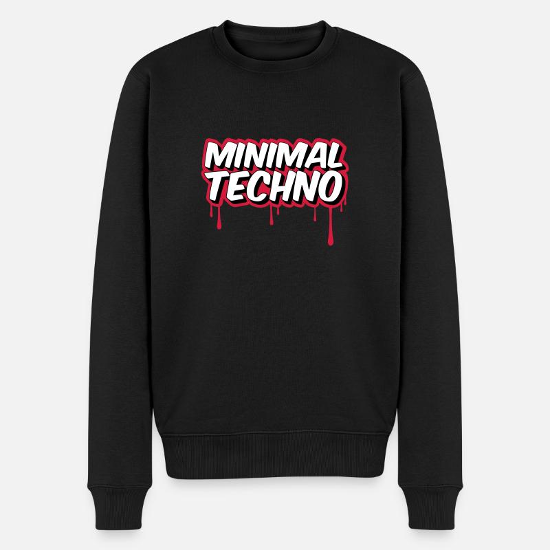 MINIMAL TECHNO - Männer Premium Bio Pullover - Schwarz