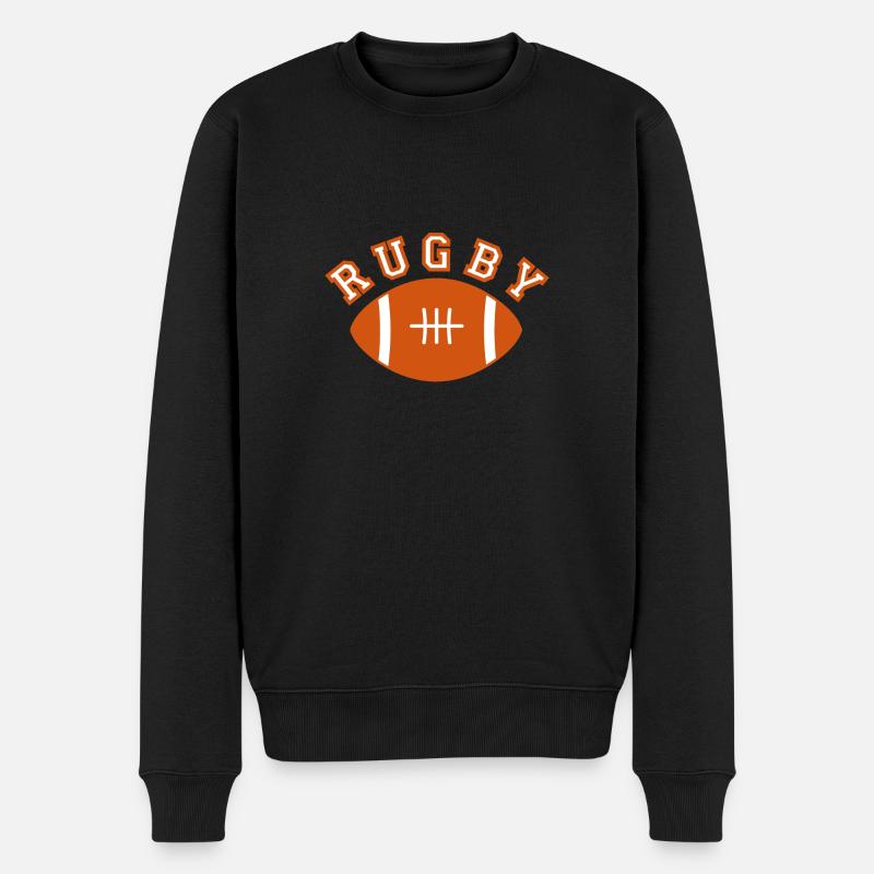 Rugby - Männer Premium Bio Pullover - Schwarz