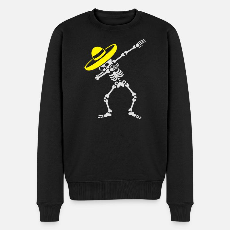 Dab Dabbing skeleton Sombrero Día de Muertos - Männer Premium Bio Pullover - Schwarz