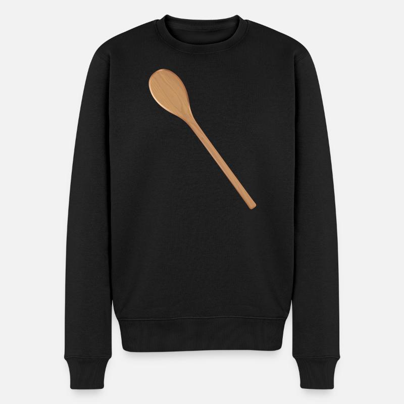 Holzlöffel Kochlöffel für eigene Texte und Rezepte - Männer Premium Bio Pullover - Schwarz