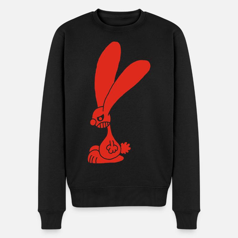 Lapin rouge grognon - Pull Premium bio Homme - noir