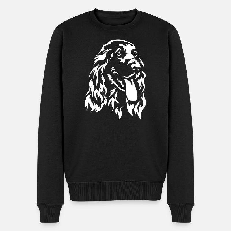 Cocker Spaniel Kopf "Black Edition" - Männer Premium Bio Pullover - Schwarz