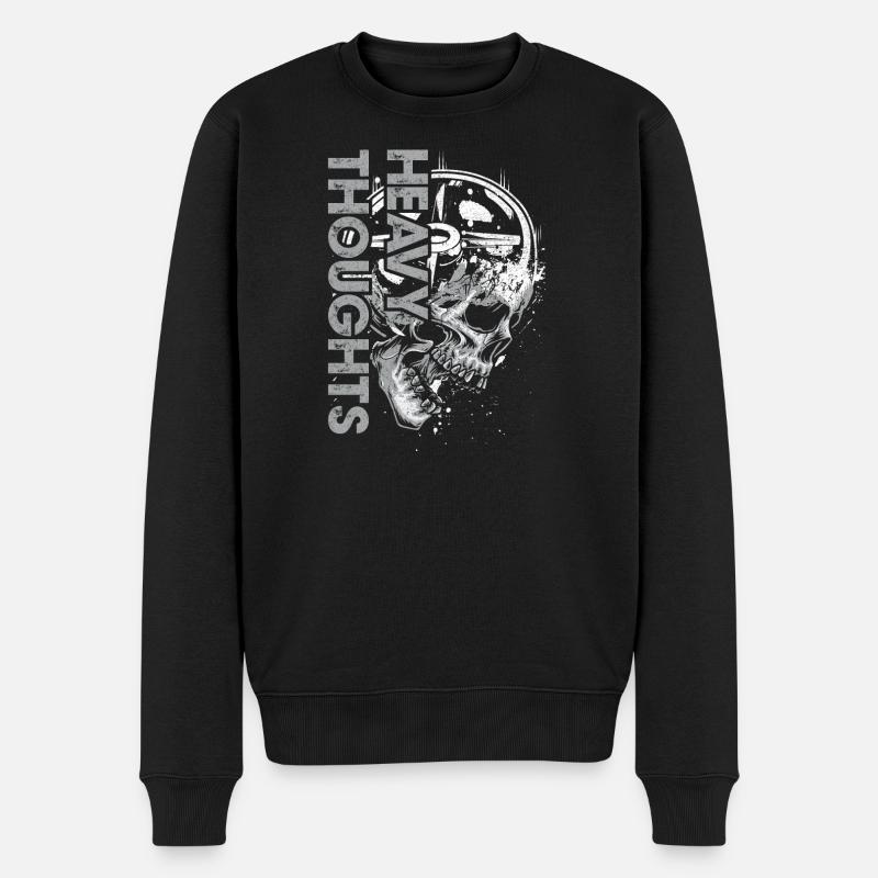 Totenkopf Vinyl Pulse Grafik - Männer Premium Bio Pullover - Schwarz