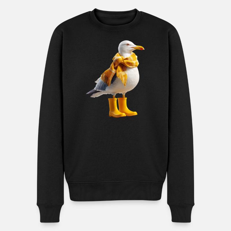 Mouette avec accessoires de pluie - Pull Premium bio Homme - noir