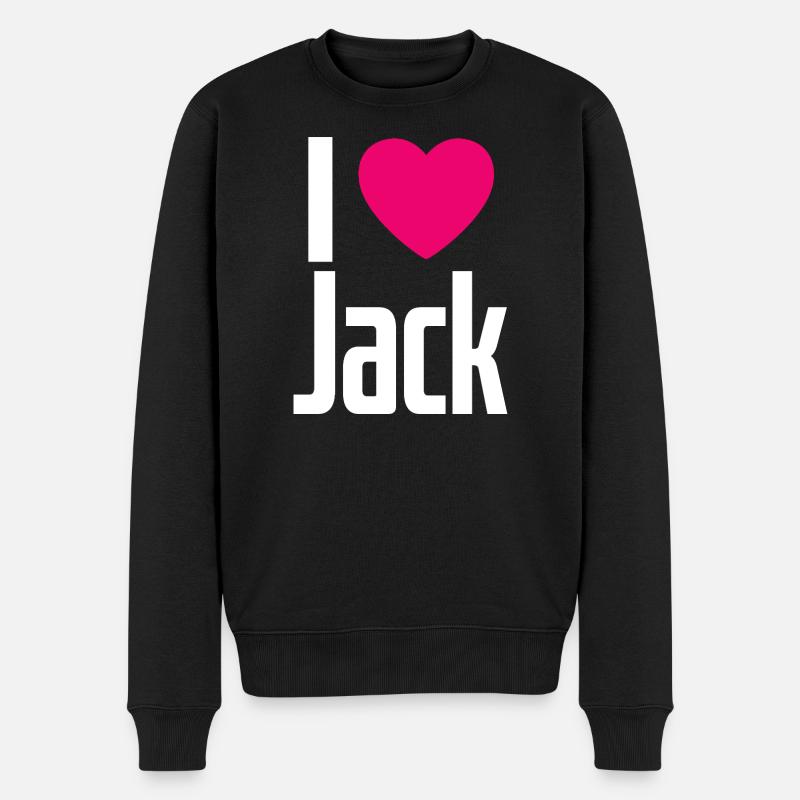 J’aime Jack Cœur Rose J’aime Jack - Pull Premium bio Homme - noir