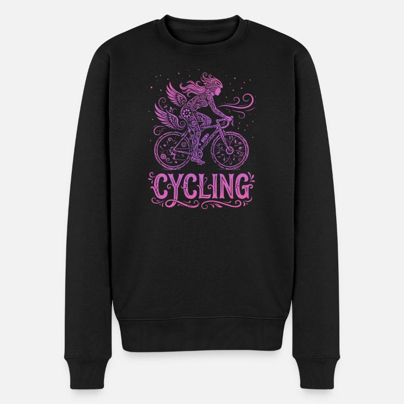 Feenradfahrer in rosa Spitze - Männer Premium Bio Pullover - Schwarz