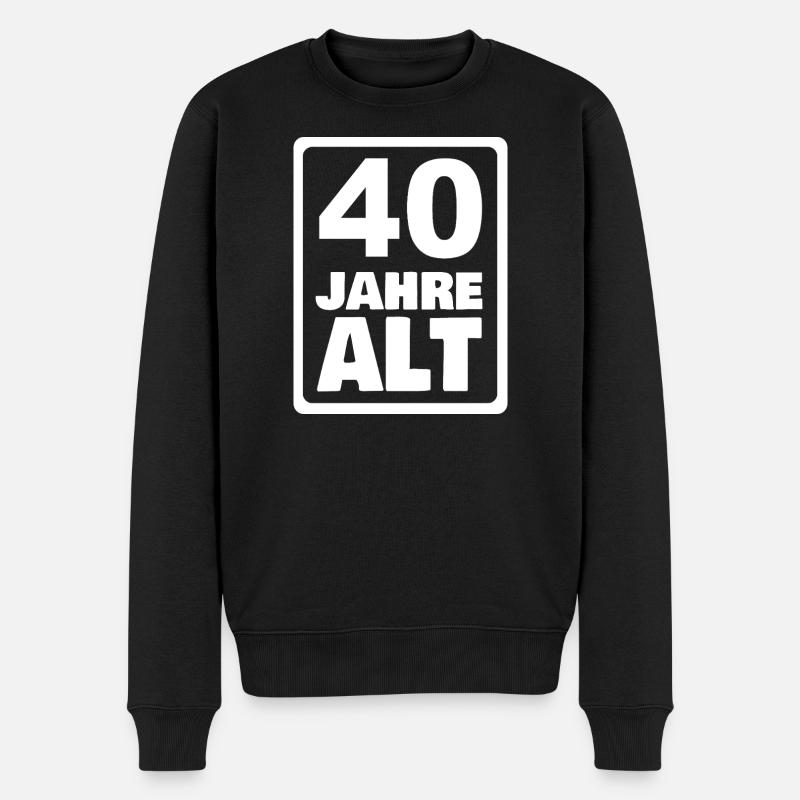 40 - Männer Premium Bio Pullover - Schwarz