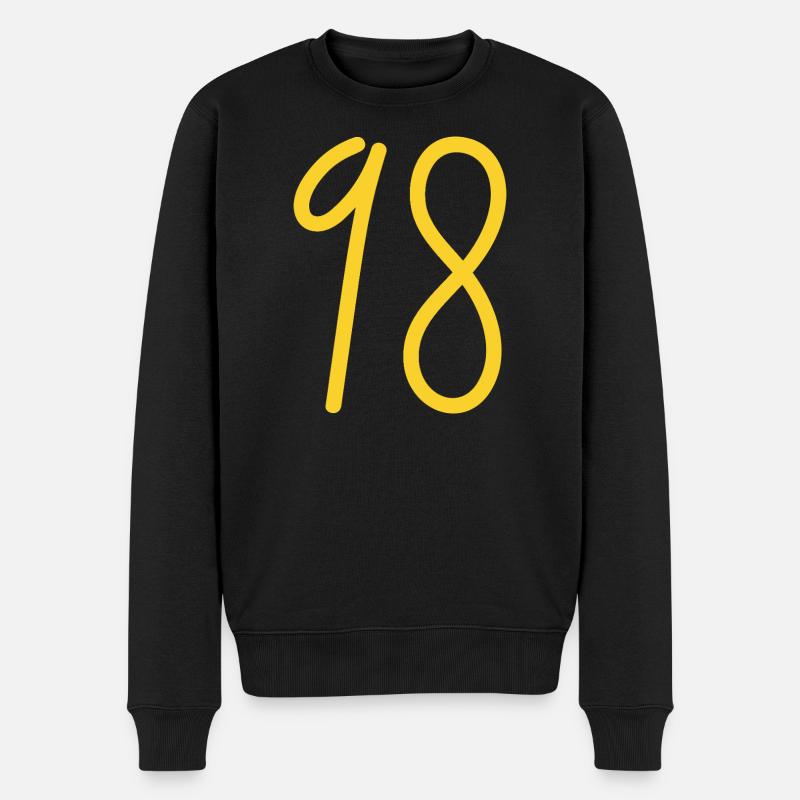 98 - Männer Premium Bio Pullover - Schwarz